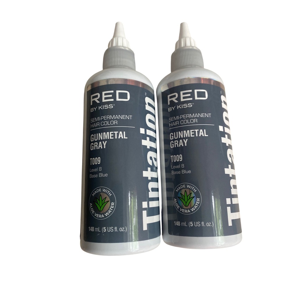 Red by Kiss Tintation‎ Semi-Permanent Hair Color Gunmetal Gray T009 5oz 2 Pack
